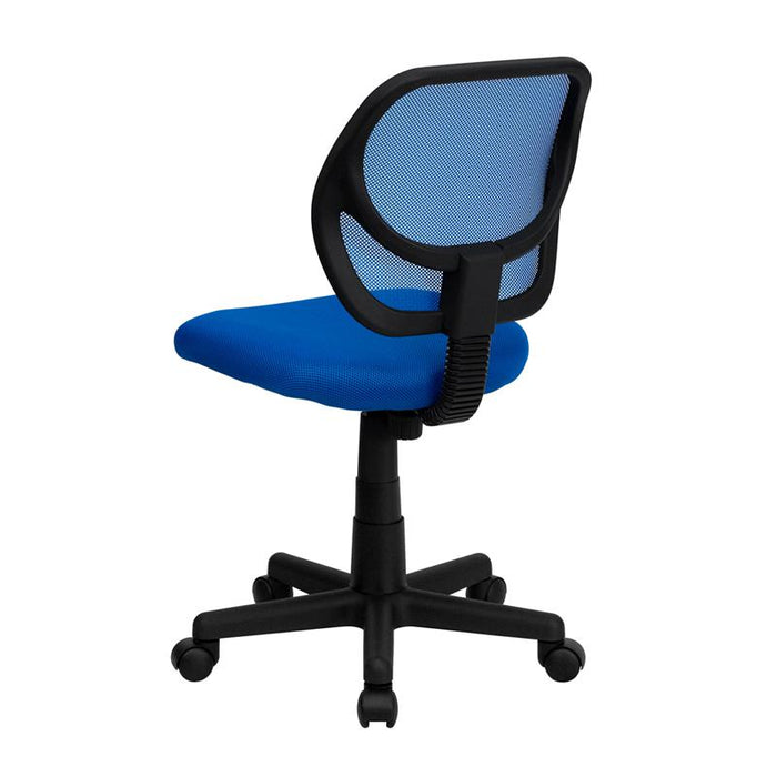 Low Back Blue Mesh Swivel Task Office Chair