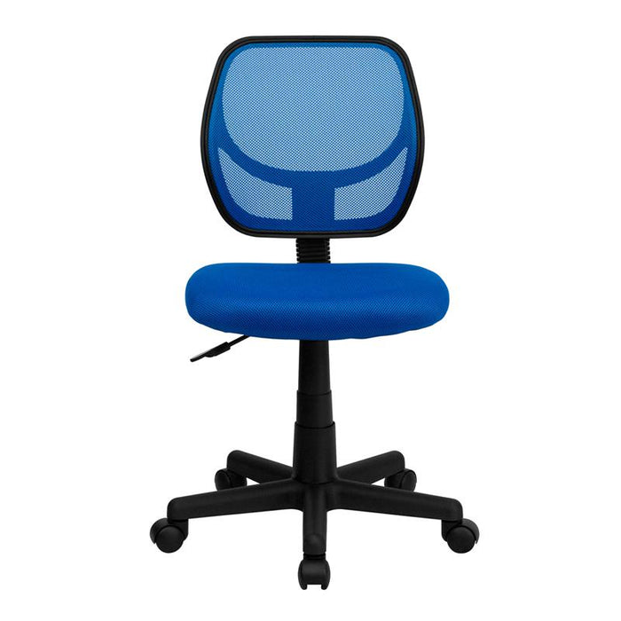 Low Back Blue Mesh Swivel Task Office Chair