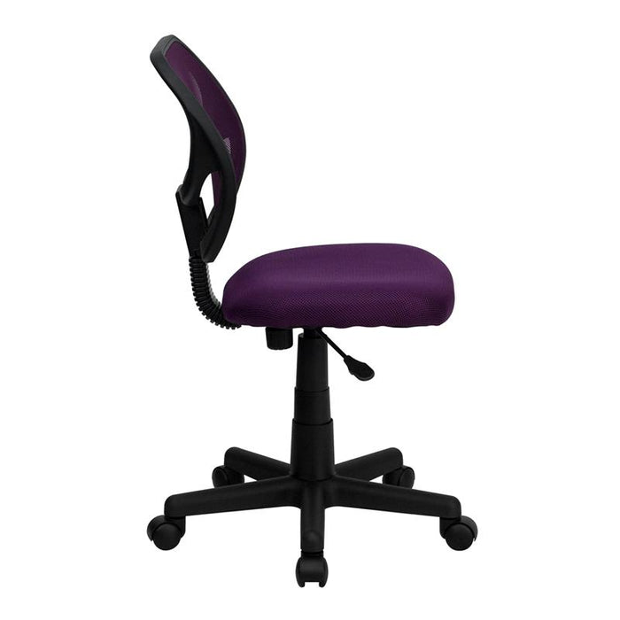 Low Back Purple Mesh Swivel Task Office Chair