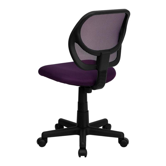 Low Back Purple Mesh Swivel Task Office Chair