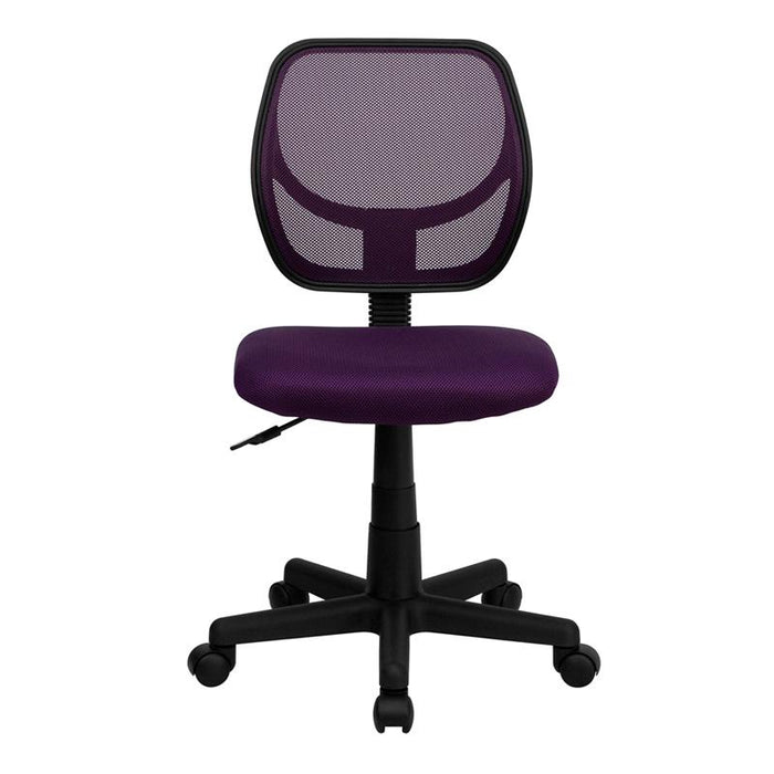 Low Back Purple Mesh Swivel Task Office Chair