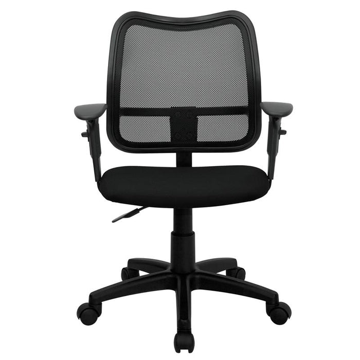 Mid-Back Black Mesh Swivel Task Office Chair with Adjustable Arms