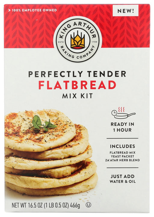 KING ARTHUR: Perfectly Tender Flatbread Mix Kit, 16.5 oz