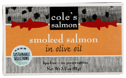 COLES: Patagonian Smoked Salmon Fillet In Extra Virgin Olive Oil, 3.2 oz