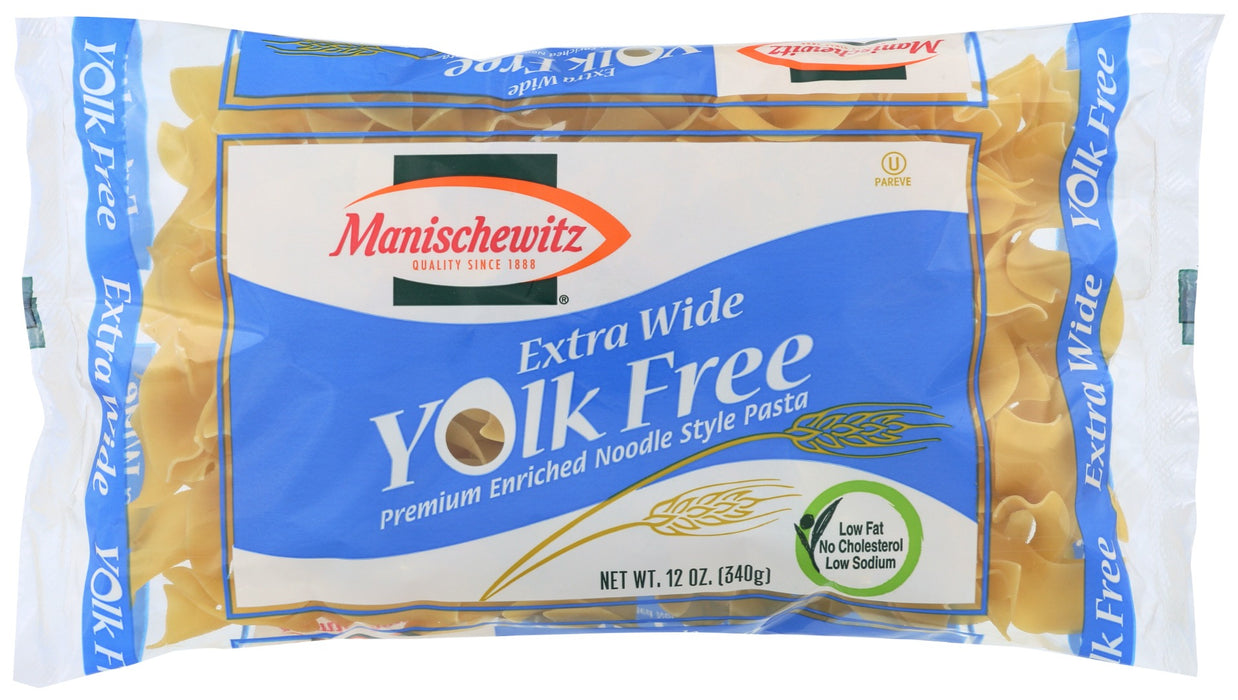 MANISCHEWITZ: Yolk Free Extra Wide Noodles, 12 oz