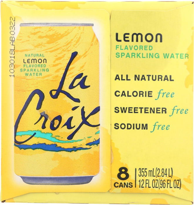 LA CROIX: Lemon Flavored Sparkling Water 8Pk, 96 fo