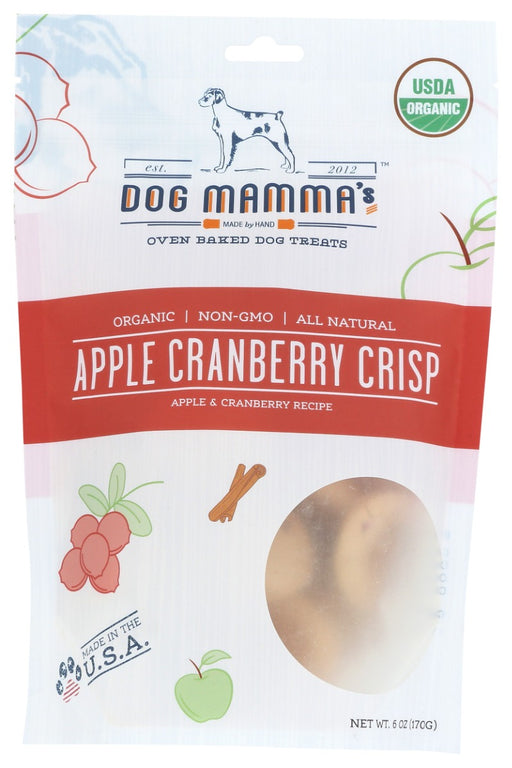 DOG MAMMAS: Organic Apple Cranberry Crisp Dog Treats, 6 oz