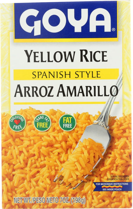 Meat, fish, and chicken lovers can complement their dishes with this versatile, easy-to-make GOYA® Yellow Rice. It can also be used as a main course, accented with vegetables and beans. Its authentic Spanish flavors of garlic, spices, rich chicken and onion make any meal a special event.