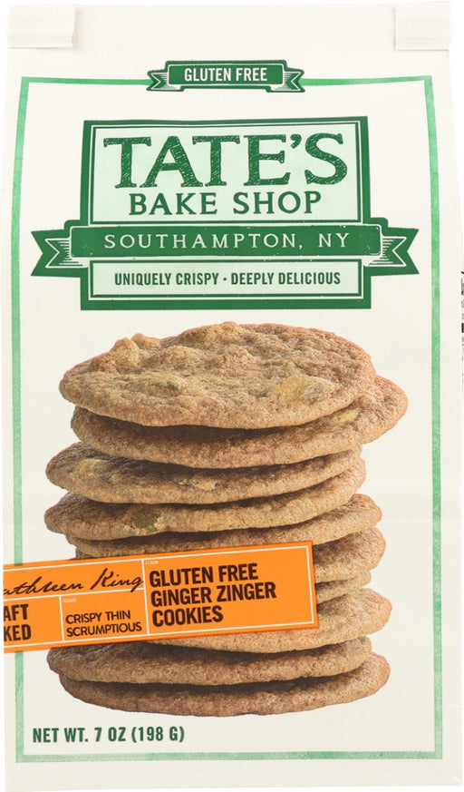 Tate's Bake Shop offers delectable Gluten Free Ginger Zinger Cookies”spicy and crunchy with a zesty ginger flavor, made to be gluten free!