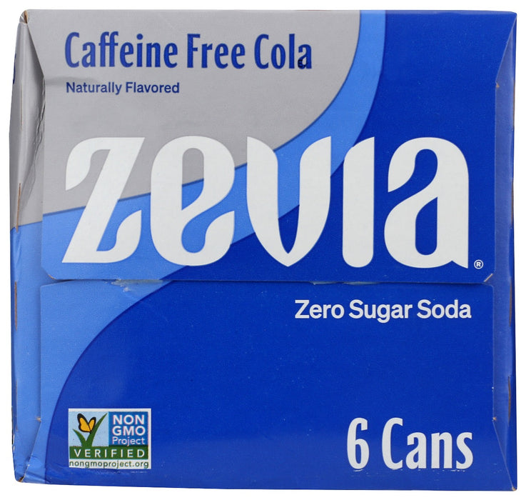 ZEVIA: Caffeine Free Cola Soda 6Pk, 72 fo