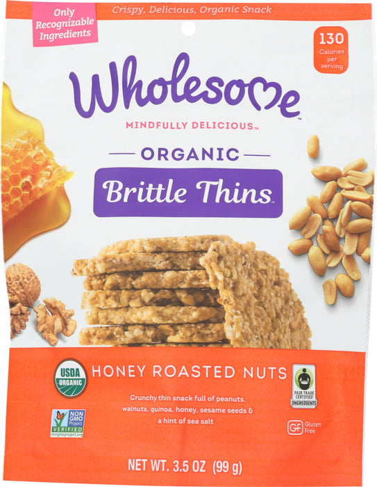 WHOLESOME: Thin Brittle Honey Roasted Nut, 3.5 oz