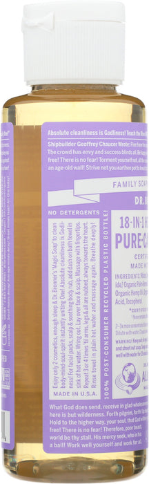 DR BRONNER'S: 18-in-1 Hemp Lavender Pure-Castile Soap, 4 oz - No Brand For Less 