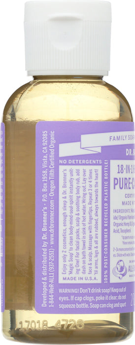 DR BRONNER'S: 18-in-1 Hemp Lavender Pure Castile Soap, 2 oz - No Brand For Less 