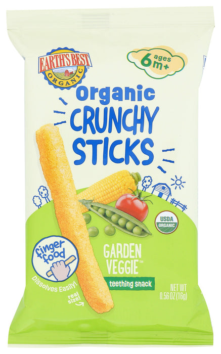 EARTHS BEST: Organic Crunchy Sticks Garden Veggie, 0.56 oz
