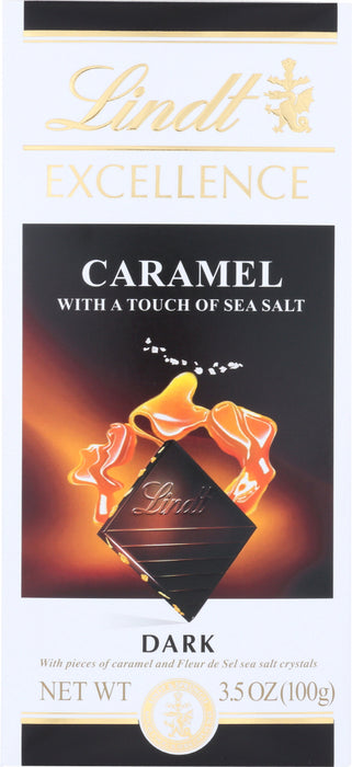 LINDT: Chocolate Bar Caramel a Touch of Sea Salt, 3.5 oz