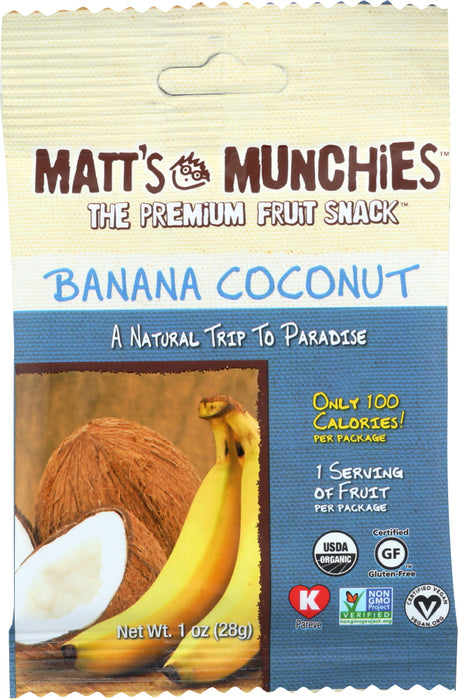 MATTS MUNCHIES: Fruit Snack Banana Coconut, 1 oz