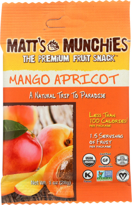 MATTS MUNCHIES: Fruit Snack Mango Apricot, 1 oz