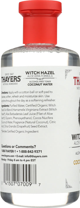 THAYER: Witch Hazel Coconut Aloe Toner, 12 oz