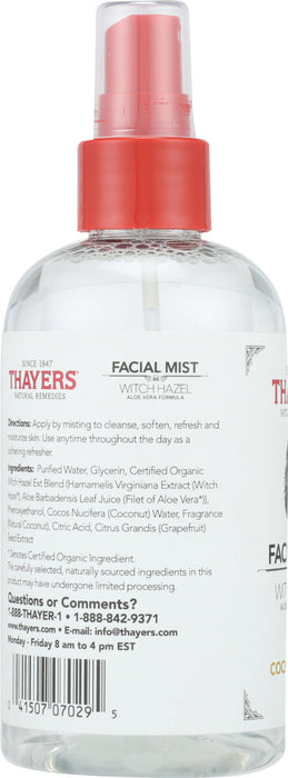 THAYER: Witch Hazel Coconut Water Facial Mist, 8 oz