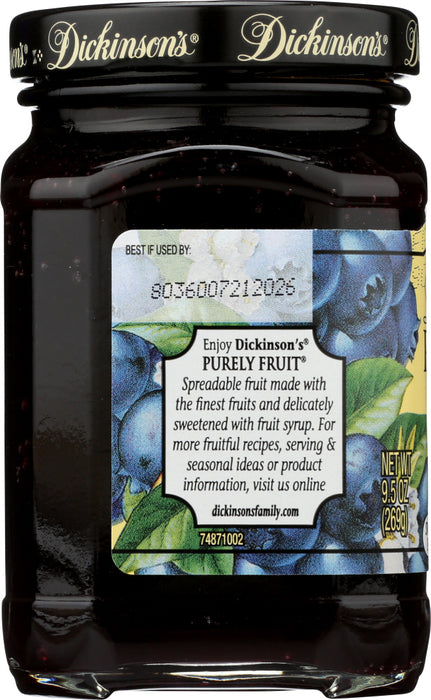 DICKINSON: Purely Fruit Spreadable Blueberry, 9.5 oz - No Brand For Less 