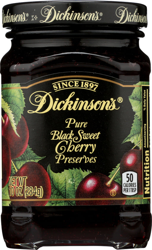 DICKINSON: Black Sweet Cherry Preserves, 10 oz - No Brand For Less 