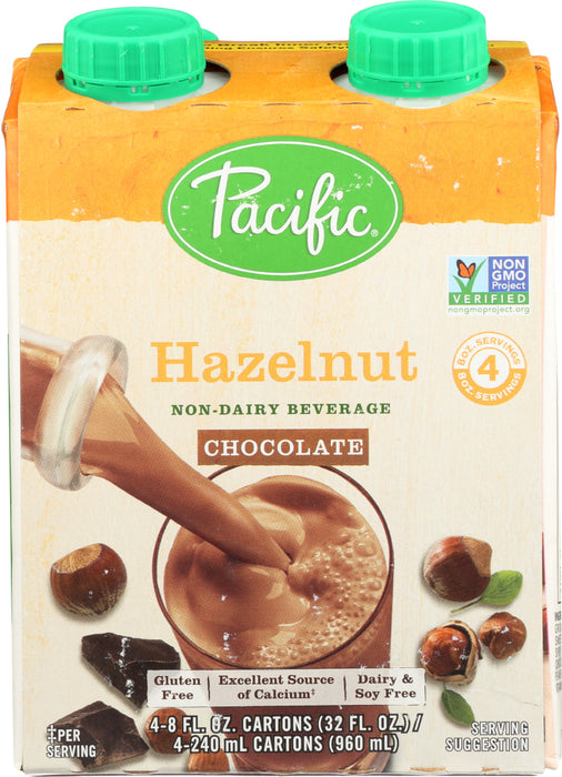 PACIFIC FOODS: Beverage 4 Pack Chocolate Hazelnut, 32 fo