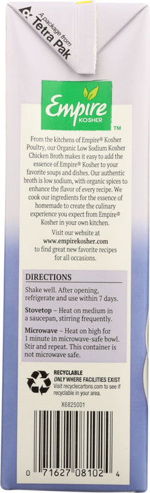 EMPIRE KOSHER: Chicken Broth Low Sodium, 32 oz - No Brand For Less 