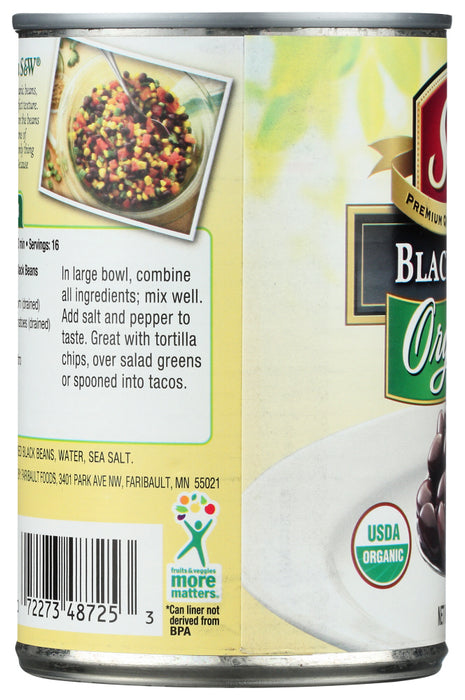 S & W: Organic Black Beans, 15 oz