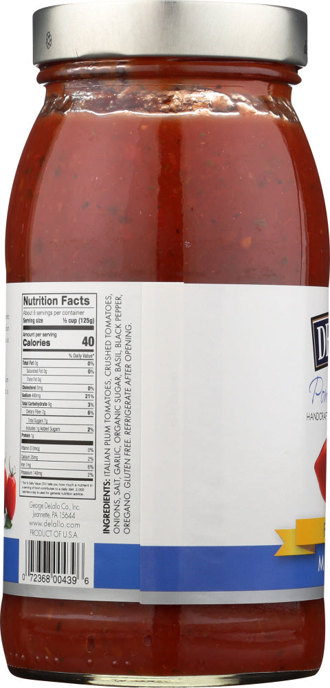 DELALLO: Pasta Marinara Sauce, 25.25 oz - No Brand For Less 