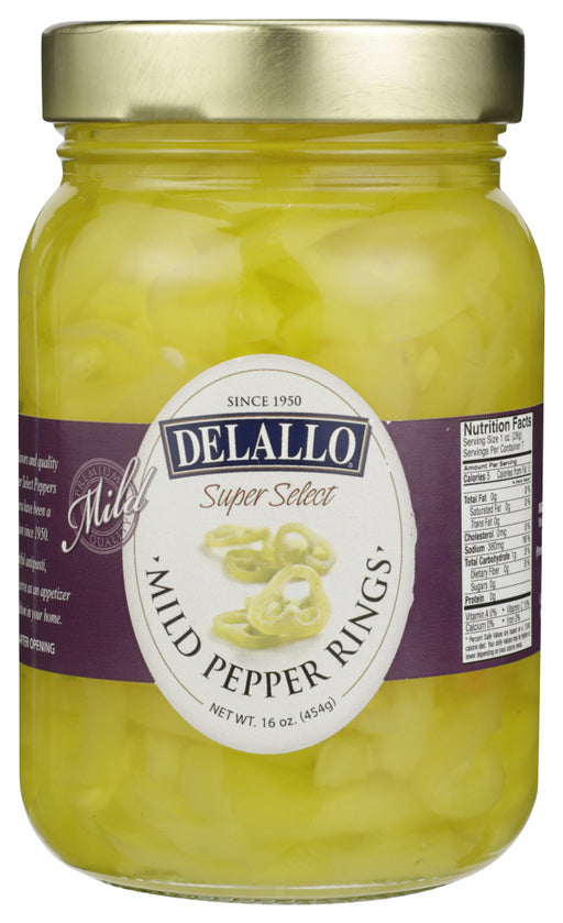 DELALLO: Mild Banana Pepper Rings, 16 oz - No Brand For Less 