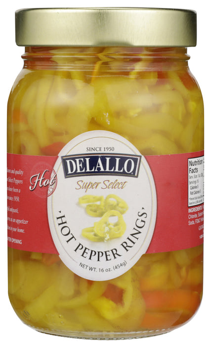 DELALLO: Hot Banana Pepper Rings, 16 oz - No Brand For Less 