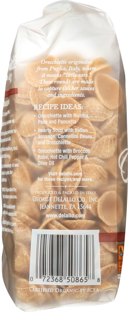 DELALLO: Pasta Whole Wheat Orecchiette, 16 oz - No Brand For Less 