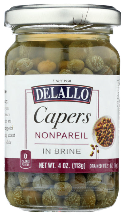 DELALLO: Capers Nonpareil in Brine, 4 oz - No Brand For Less 