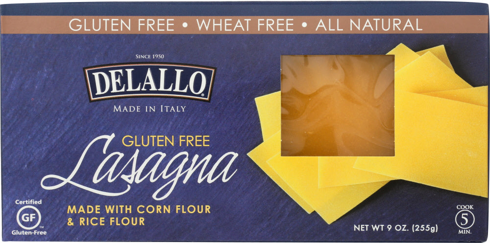 DELALLO: Pasta Lasagna Gluten Free, 9 oz - No Brand For Less 