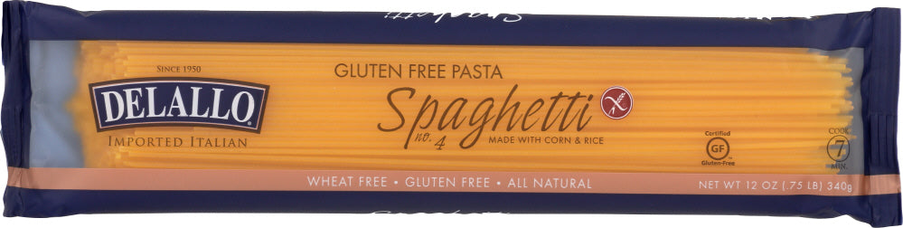 DELALLO: Gluten Free Corn & Rice Spaghetti, Wheat-Free Pasta Crafted With The Finest Corn & Rice, 12 oz - No Brand For Less 