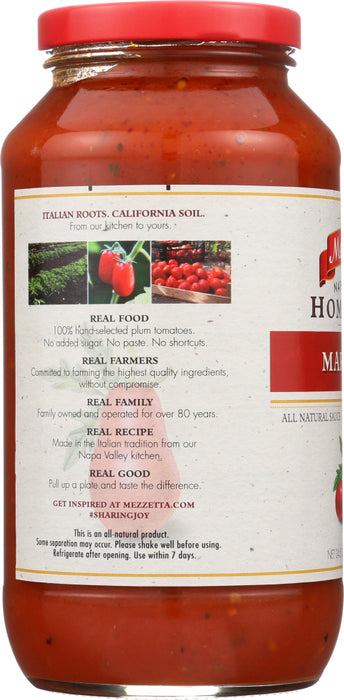 MEZZETTA: Napa Valley Bistro Homestyle Marinara Sauce, 24.5 oz