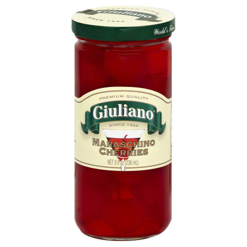 GIULIANO: Maraschino Cherries with Stem, 8 oz