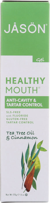 JASON: Healthy Mouth Anti-Cavity & Tartar Control CoQ10  Gel Tea Tree Oil & Cinnamon, 6 oz