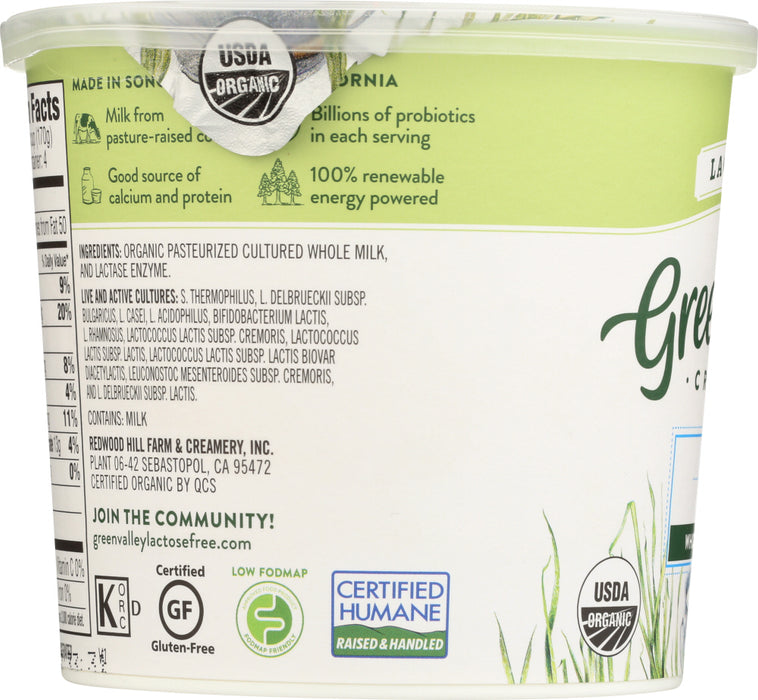 GREEN VALLEY CREAMERY: Organic Plain Whole Milk Yogurt, 24 oz - No Brand For Less 