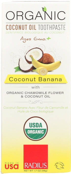 RADIUS: Toothpaste Coconut Banana Organic, 1.7 oz