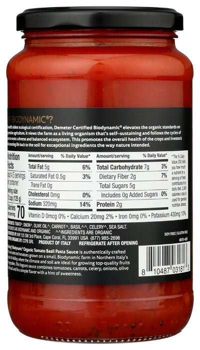 SOLSPRING: Sauce Pasta Tomato Basil, 19.7 oz