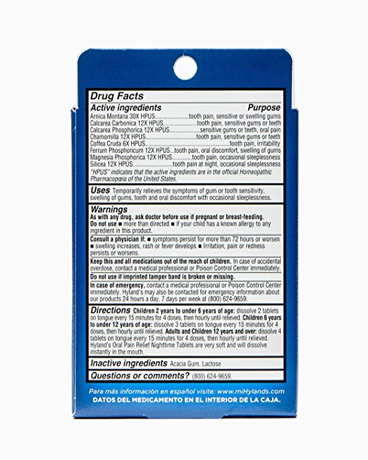 HYLAND: 4 Kids Oral Pain Nighttime, 125 tb