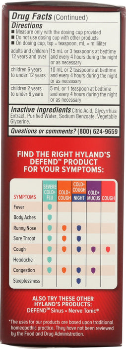 HYLAND: Defend Cold & Cough Night, 4 oz