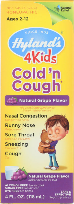 HYLAND: Kid Cold N Cough Grape Flavor, 4 oz