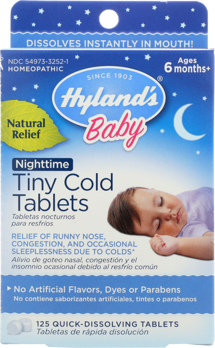 HYLAND: Baby Nighttime Tiny Cold Tablets, 125 tb