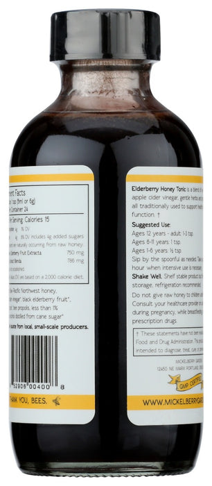 MICKELBERRY  GARDENS: Tonic Elderberry Honey, 4 fo