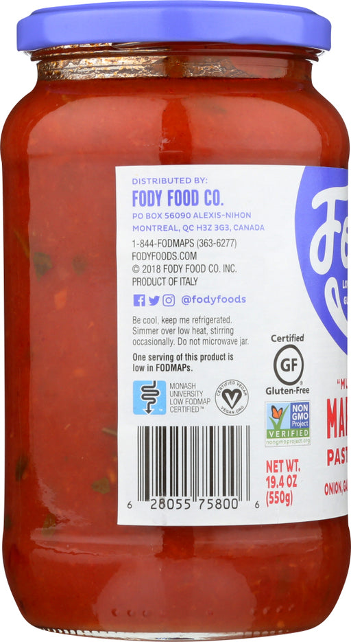 FODY FOOD CO: Sauce Pasta Marinara, 19.4 oz - No Brand For Less 