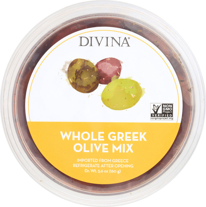 DIVINA: Olive Mix Greek Whole Natural, 5.6 oz - No Brand For Less 