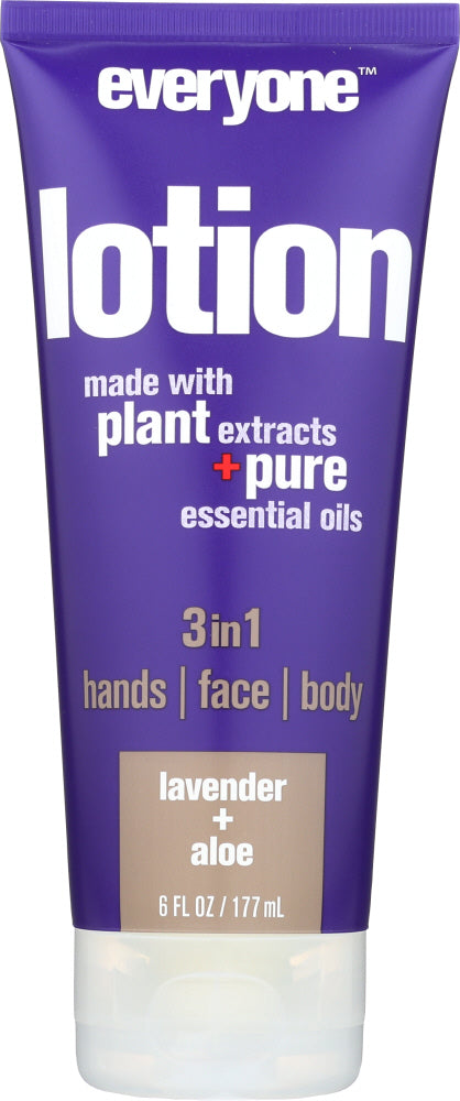 EVERYONE: 3 in 1 Lotion Tube Lavender & Aloe, 6 oz - No Brand For Less 