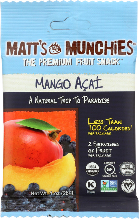 MATTS MUNCHIES: Fruit Snack Mango Acai, 1 oz